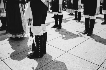 Galician musicians and shadows