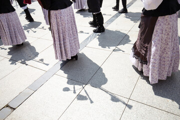 Galician musicians and shadows