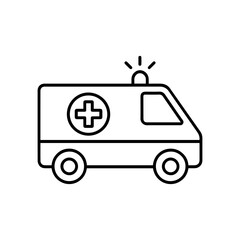 ambulance line car icon vector ambulance service icon isolated on white