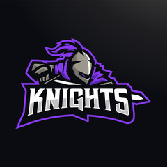 Knight holding sword logo
