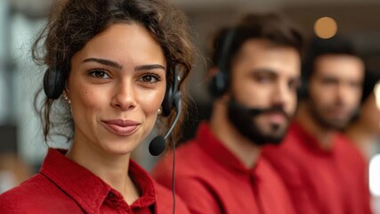 Team of call center workers engaged in providing customer support in a modern office setting during the day, showcasing teamwork and dedication to service excellence - Powered by Adobe