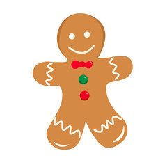 Gingerbread man isolated on white