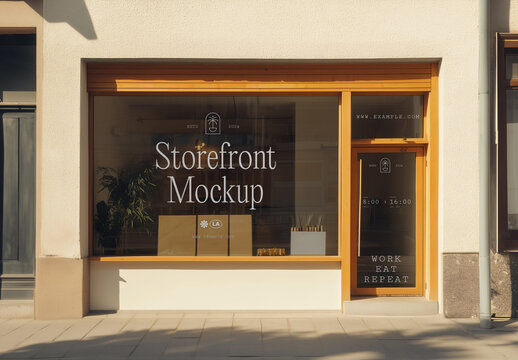 Wooden Storefront Mockup