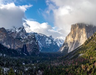 Majestic mountain valley panorama