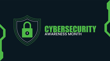 National cyber Security awareness month. It is celebrated every year in October. Background, poster, card, banner social poster
