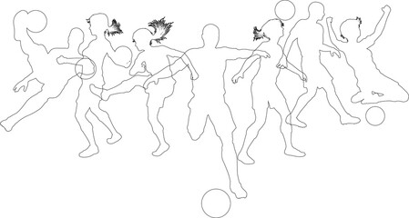 Soccer Football Players Silhouettes