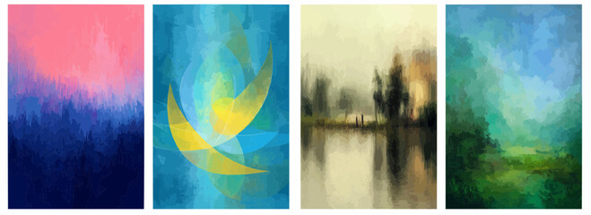 Vector pattern set of dreamy summer haze abstract background