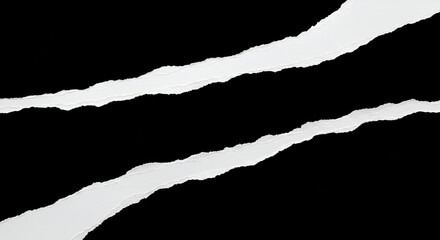 Dramatic Torn Paper Edges on Black Background for Design Elements or Composites