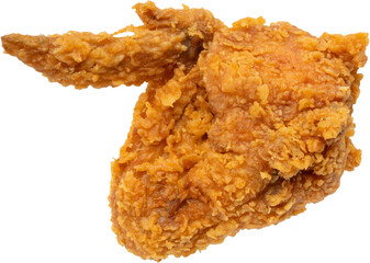 crispy fried chicken wing isolated on white background