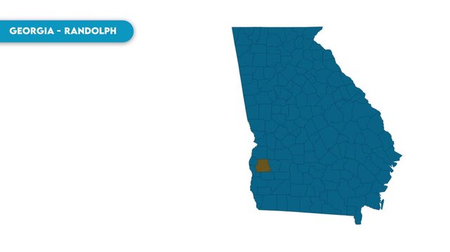 Randolph Map Video, Georgia map, Political Map of Georgia, national flag and borders, perfect for presentations, travel, education, geography, and global studies.