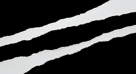 Striking contrast: Torn white paper edges against a stark black background