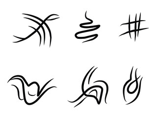 set of abstract element design illustration line art.eps