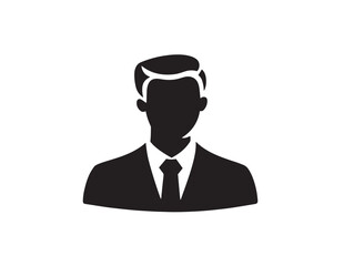 Confident Career Man Professional Concept in Minimal Silhouette Vector Illustration