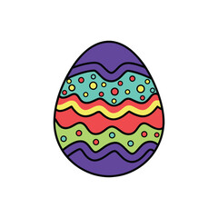 Pink and Yellow Decorative Easter Egg Vector Design