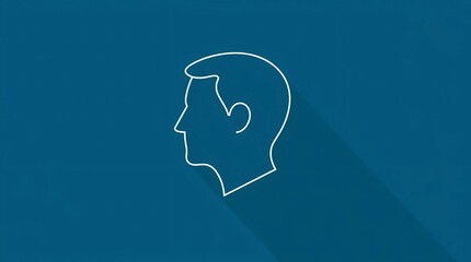 simple male outline avatar in side profile view minimal flat illustration symbolizing user identity contact profile and personal representation