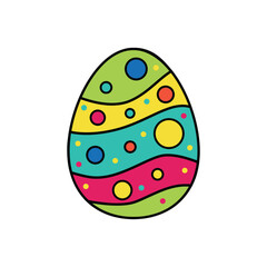 Green Decorative Easter Egg Spring Festival Vector