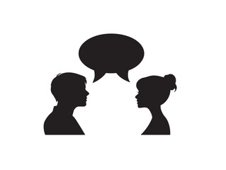 Clean Communication Chat Bubble Concept in Bold Vector Silhouette Illustration