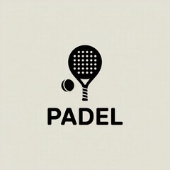 Padel racket and ball minimal icon
