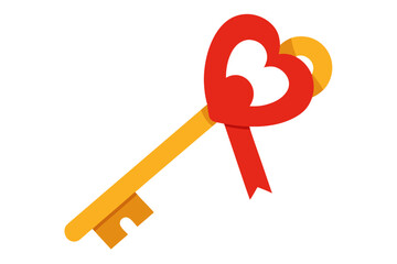 red key with heart