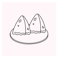 line art graphics - samosa