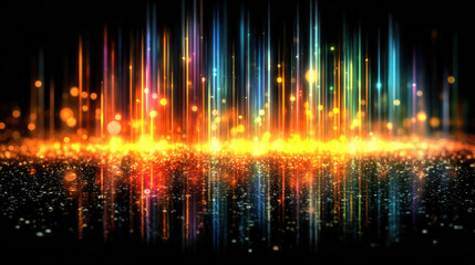 Illuminated Light and Color Show: A dynamic and vibrant display of colorful light bursts forth, illuminating the scene with streaks and glimmers that evoke a sense of energy.