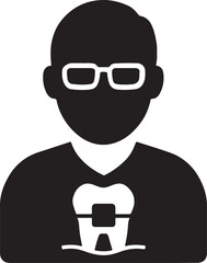 Silhouette vector of a periodontist icon for gum specialist, dental care, oral health, and dentist clinic.