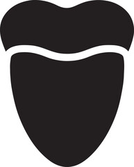 Silhouette vector of a tongue icon for medical, anatomy, dental, oral health, clinic, and healthcare design.