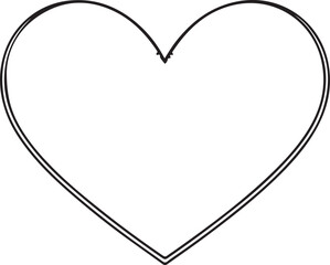 Heart shape,Doodle shape heart,Thin line heart in silhouette