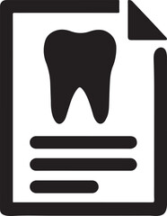 Silhouette vector of a tooth chart icon for dental care, dentist clinic, oral health, and treatment