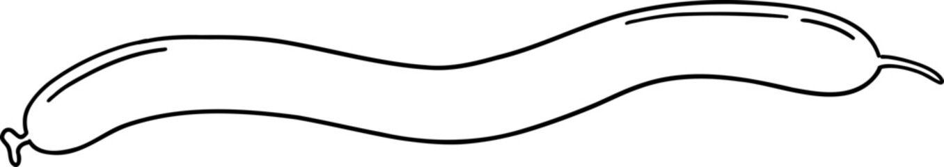 A black and white outline of a long thin wavy object