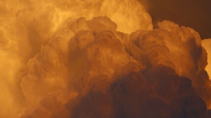 Pastel Cumulus Clouds at Sunset