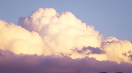Pastel Cumulus Clouds at Sunset