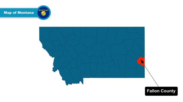 Fallon County Map Video, Montana map, Political Map of Montana, Montana United States, with all states, national flag and borders, travel, education, geography, and global studies.