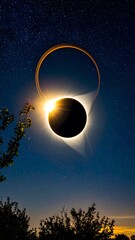 A stunning solar eclipse at night