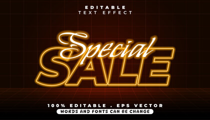 Special Sale Editable Text Effect with Neon Glow - Graphic Design Resource