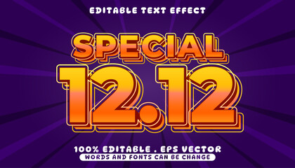 Special 12 12 sale editable text effect