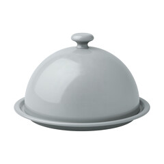 Fototapeta premium Elegant ceramic dome and platter for culinary presentations isolated transparent background