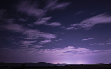 time lapse of clouds at night