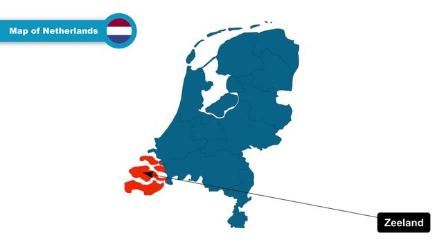 Zeeland Map Video, Netherlands map, Political Map of Netherlands, with all states, national flag and borders, travel, education, geography, and global studies.