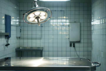 A sterile operating room awaits, showcasing medical precision and technological advancement in