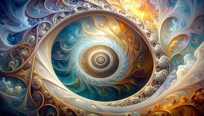 Ornate spiral design with intricate details