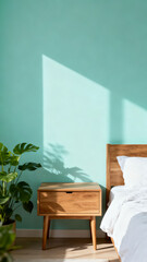Simple Bedroom Green Wall and Plants