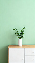 White Flower Hide and Green Plant on Green Wall