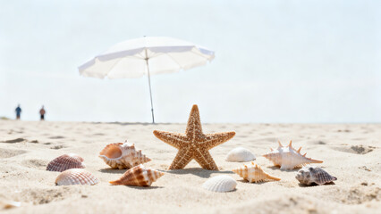 Seashell and Shell on Beach