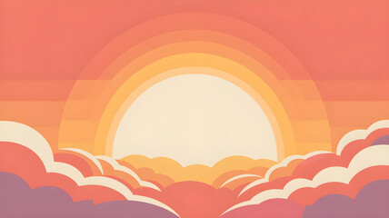 Sunrise halo gradient with soft radial glow; hope and new day