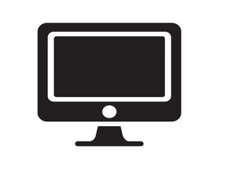 Professional desktop computer icon silhouette vector artwork