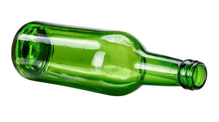 Empty Green Wine Bottle Isolated on White Background for Beverage, Alcohol, Packaging, and Design Concept