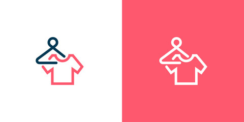 Clothing Hanger Tshirt Logo Icon  Apparel Laundry Design