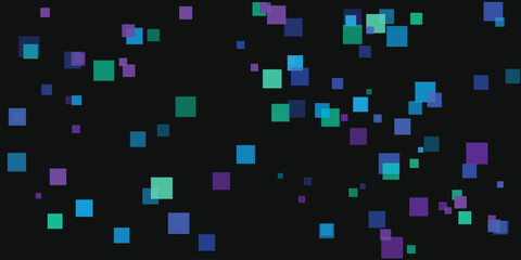 Abstract Background with Colorful Floating Squares on Dark Backdrop Design