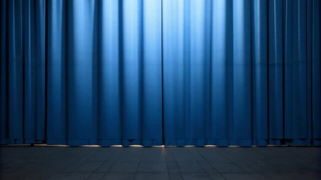 Last call for discounts illuminated sign behind blue curtains  